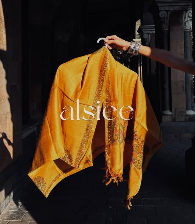 Traditional Motif Muga Silk Dupatta